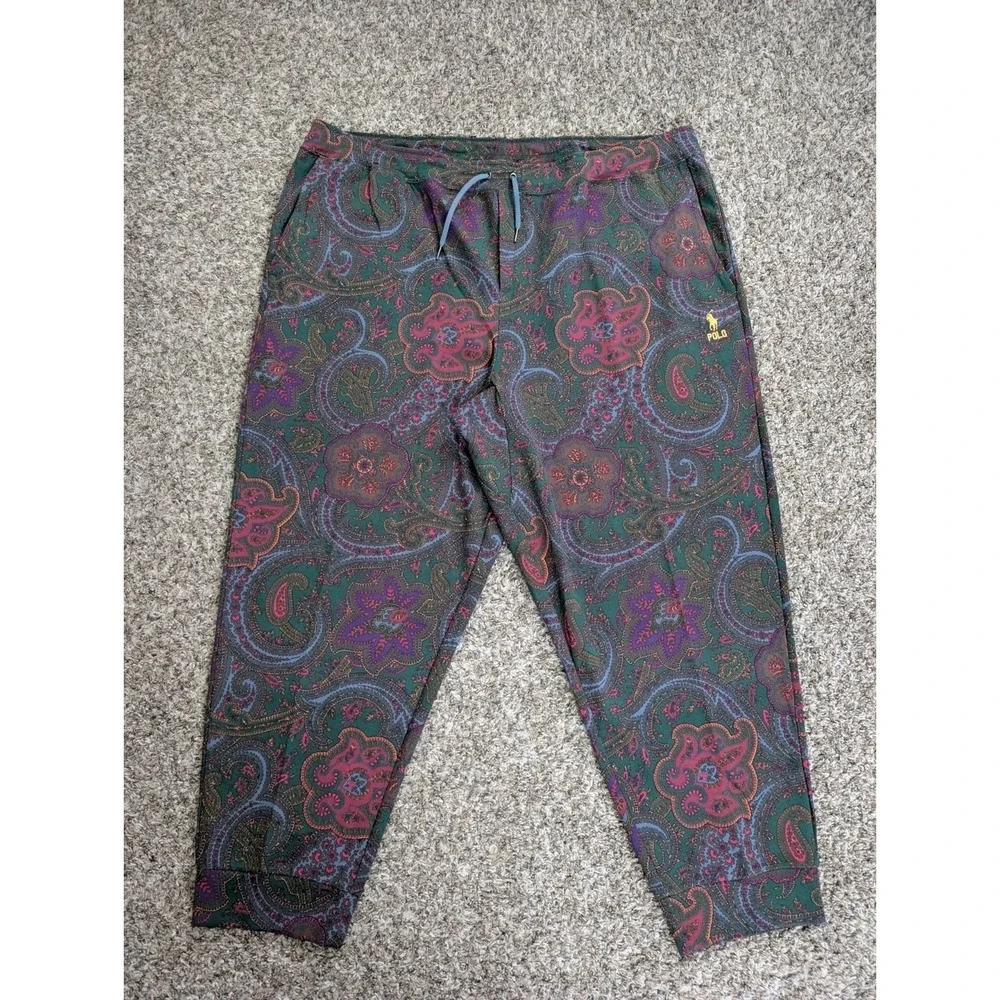 Polo Ralph Lauren Men's Paisley Track Pants Size 3XB Big & Tall Sweatpants EUC